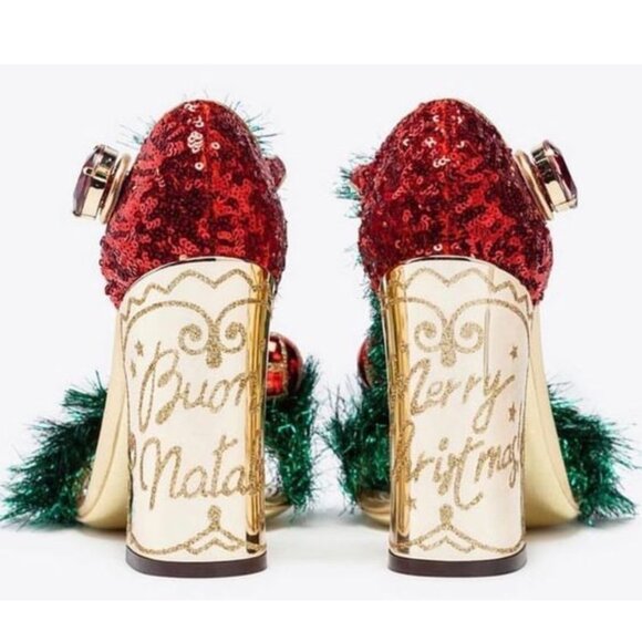 Dolce & Gabbana SZ 8/38 Christmas Holiday Sandal Heels - Picture 15 of 16